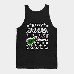 Bass Guitar Ugly Christmas Bassist Musician Tank Top